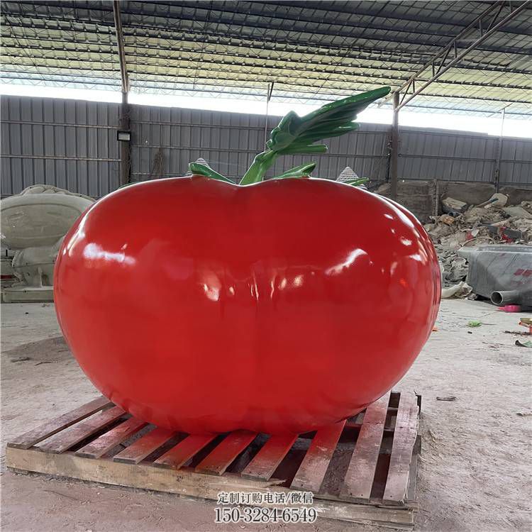 果篮雕塑展品，彩钢制作，酒店番茄果篮雕塑精品