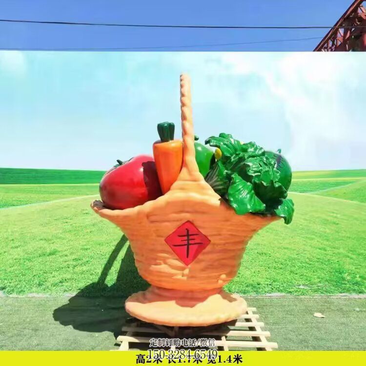 果篮雕塑定价，彩绘工艺，水果果篮雕塑工制作